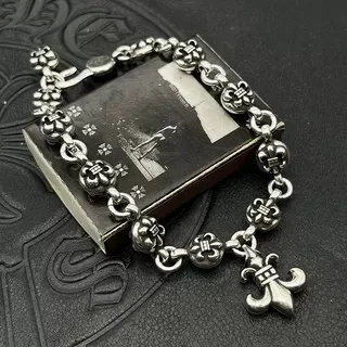 Chrome Hearts Fleur de Lis Pulsera Plata Oxidada 7
