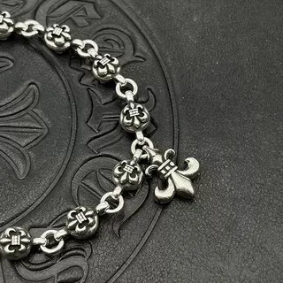Chrome Hearts Fleur de Lis Pulsera Plata Oxidada 8