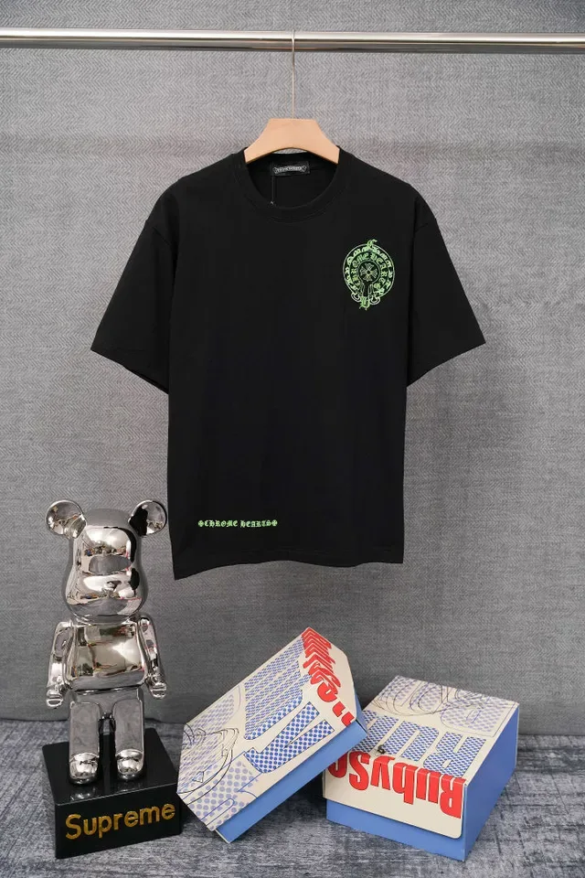 Chrome Hearts Graphic Print Black and Neon Green T-Shirt 2