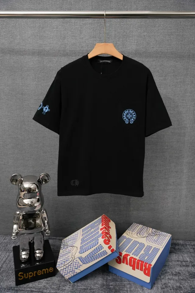 Chrome Hearts Pocket Tee White Blue Embroidered Logo T-Shirt 3