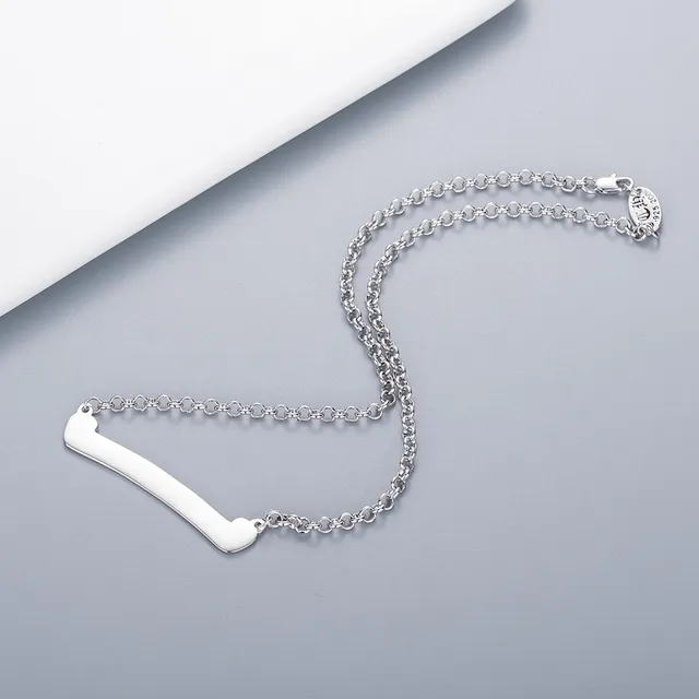 Chrome Hearts barra scroll collar plata colgante letra gótico collar 2