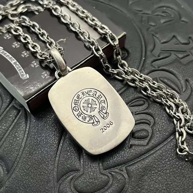 Chrome Hearts Scroll Cross Shield Pendant Necklace 8