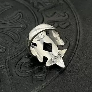 Chrome Hearts Triple Star Stacked Silver Ring 2
