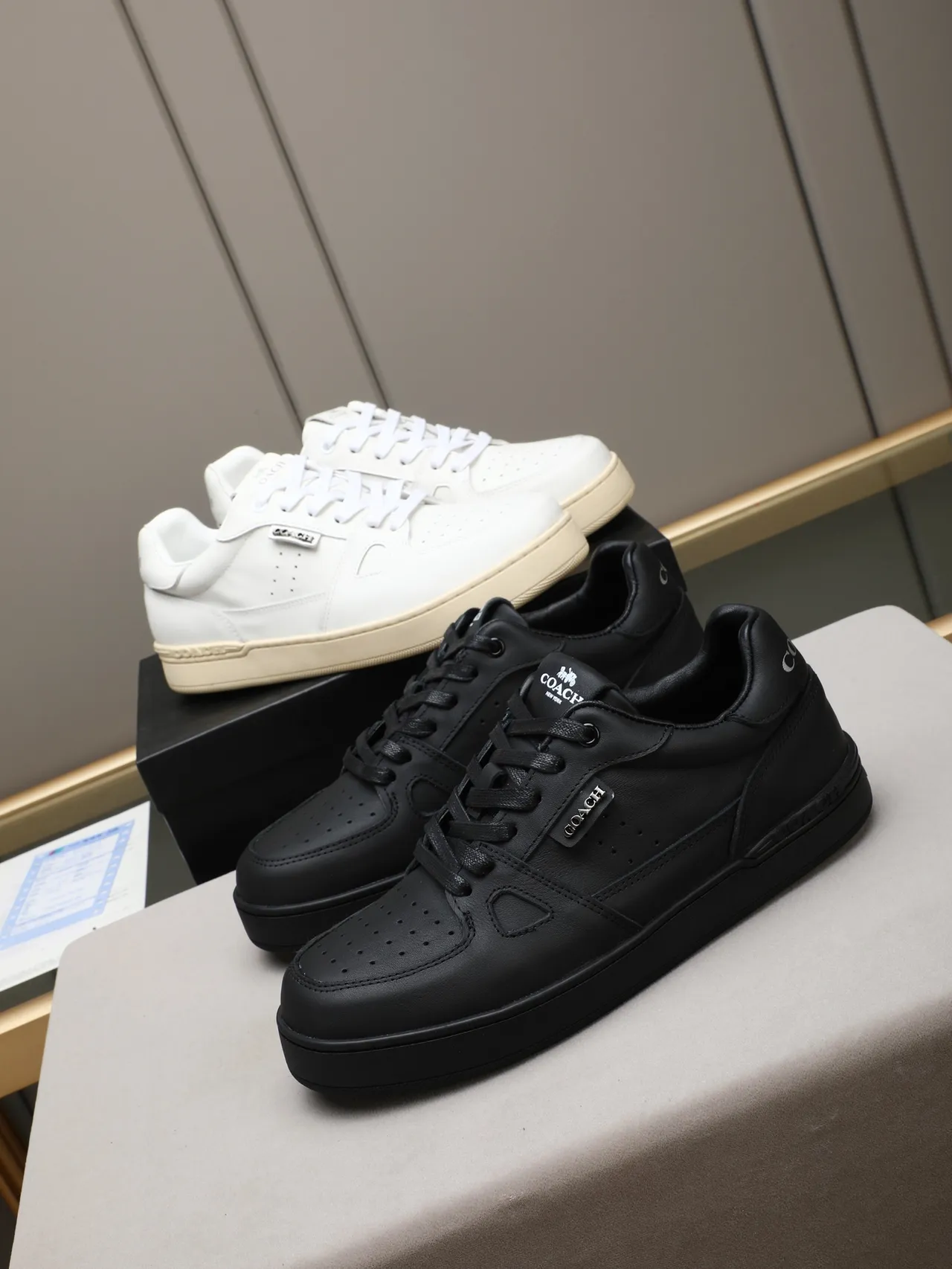 Coach Black Leather Perforated Toe Lifestyle Sneaker 2
