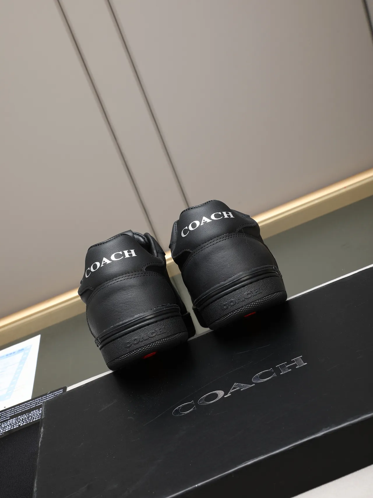 Coach Black Leather Perforated Toe Lifestyle Sneaker 4