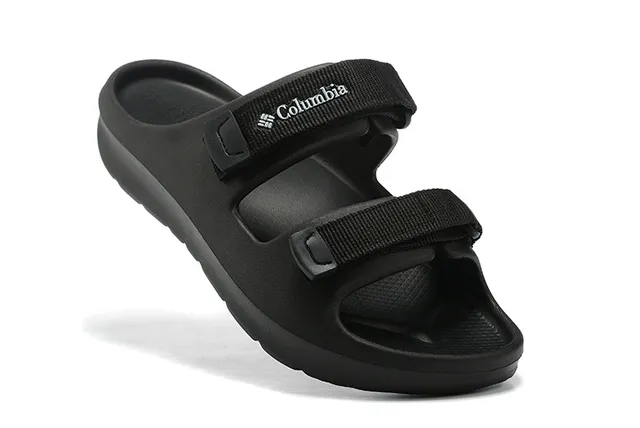 Columbia Duas tiras ajustáveis com fivela Pantufas pretas 16