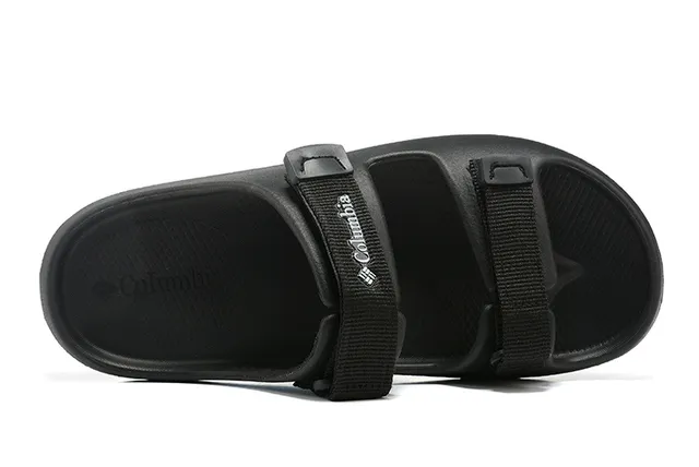 Columbia Duas tiras ajustáveis com fivela Pantufas pretas 19