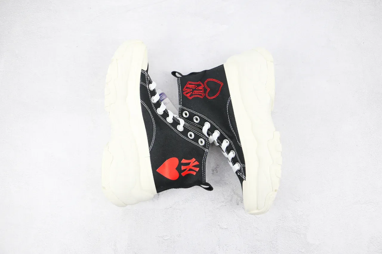 Converse Black Red High-Top Canvas Sneakers 2