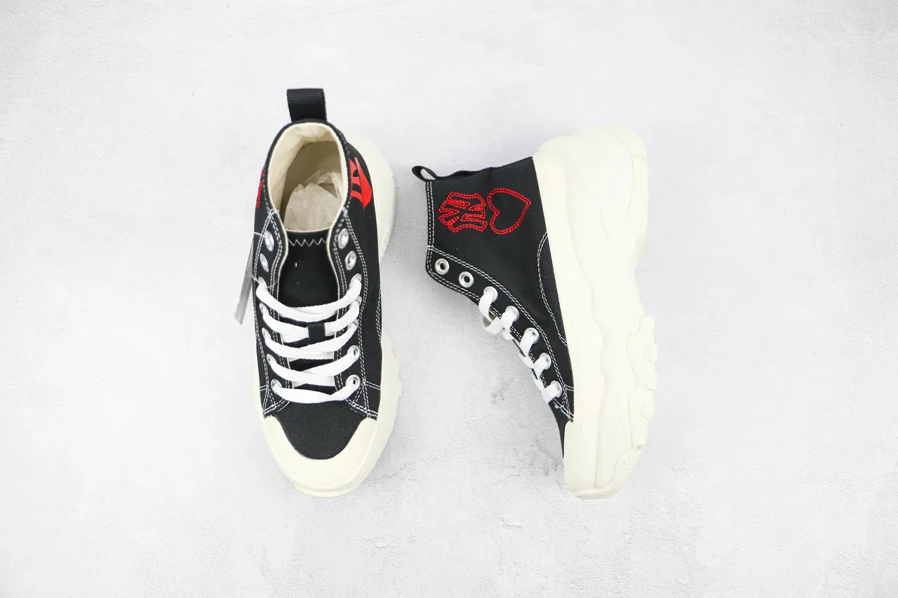 Converse Black Red High-Top Canvas Sneakers 3