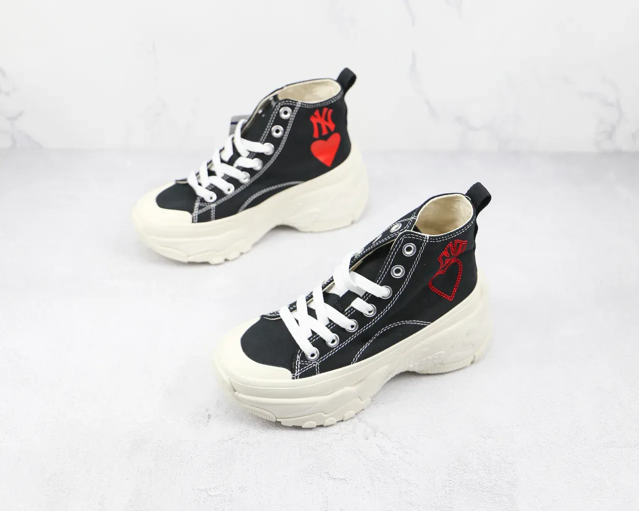 Converse Black Red High-Top Canvas Sneakers 4