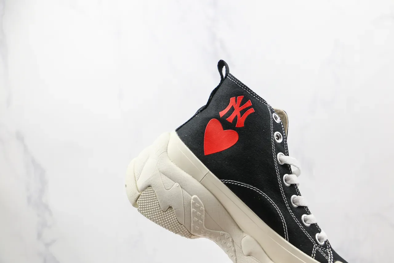 Converse Black Red High-Top Canvas Sneakers 5