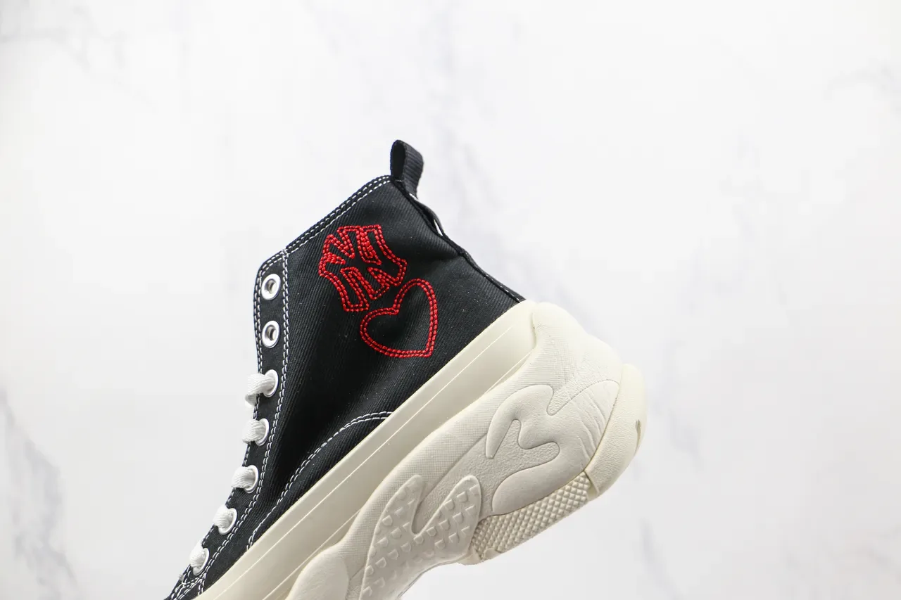 Converse Black Red High-Top Canvas Sneakers 7