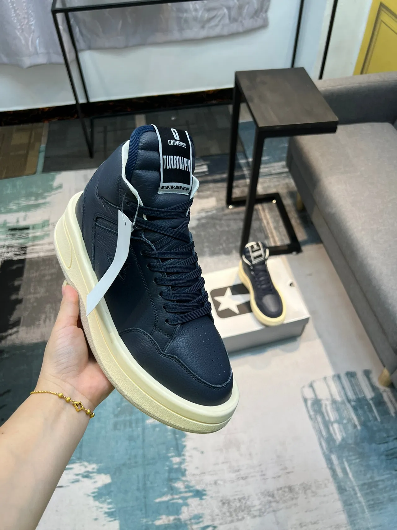 Converse Weapon Navy Blue Leather High-Top Lifestyle Sneaker 2