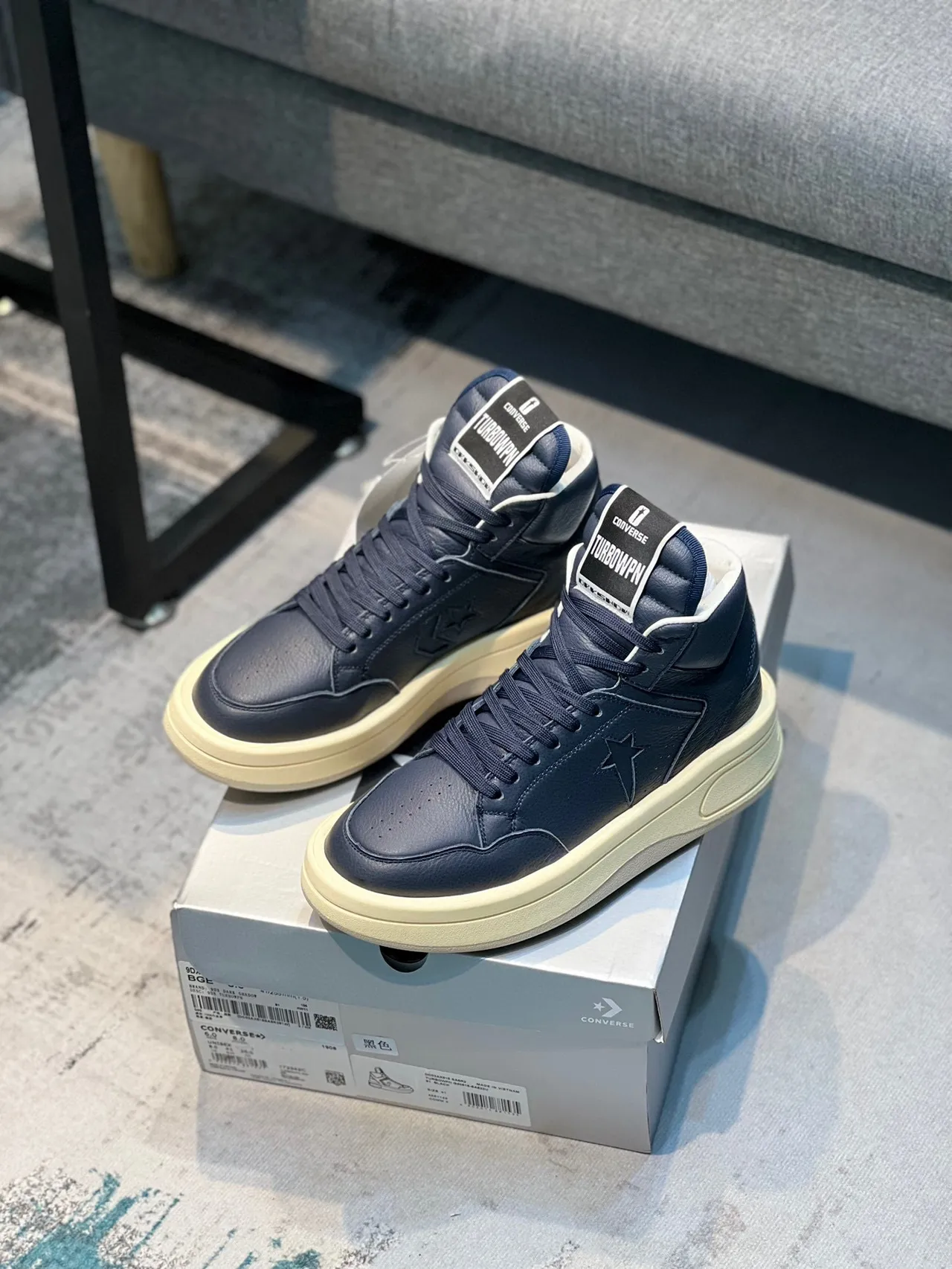 Converse Weapon Navy Blue Leather High-Top Lifestyle Sneaker 7