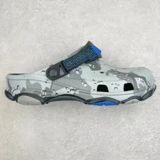 Crocs Gray Blue Camouflage-Print Adjustable Strap Clog