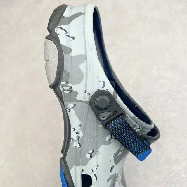 Crocs Gray Blue Camouflage-Print Adjustable Strap Clog 5