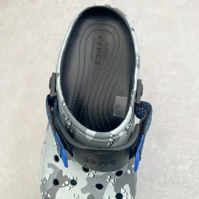 Crocs Gray Blue Camouflage-Print Adjustable Strap Clog 6
