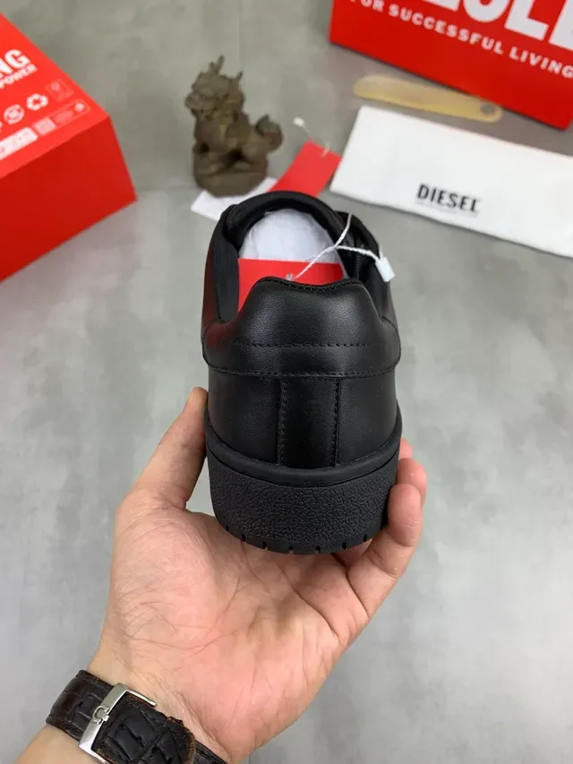 Diesel Black Leather Paneled Platform Sneaker 3