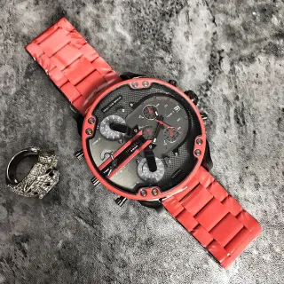 Diesel Mr. Daddy Chronograph Red Metal Bracelet Mechanical Watch