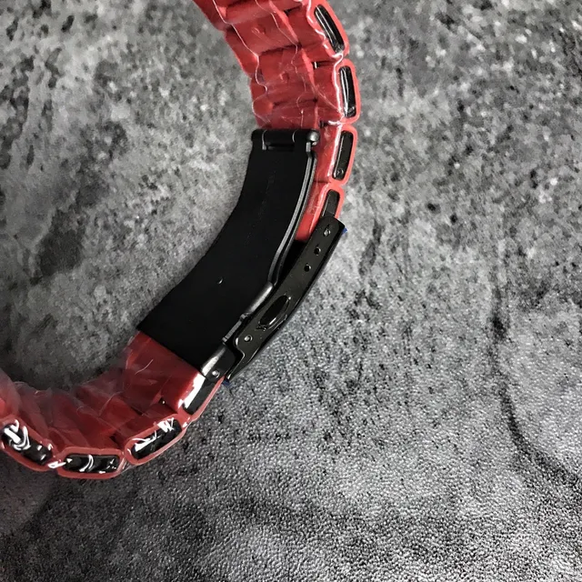 Diesel Mr. Daddy Cronógrafo Pulseira de Metal Vermelha Relógio Mecânico 3