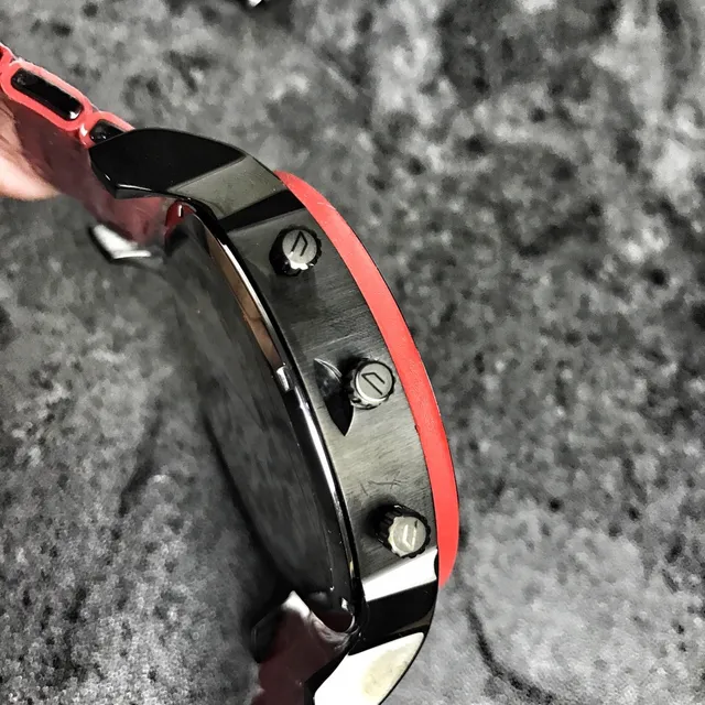Diesel Mr. Daddy Cronógrafo Pulseira de Metal Vermelha Relógio Mecânico 6