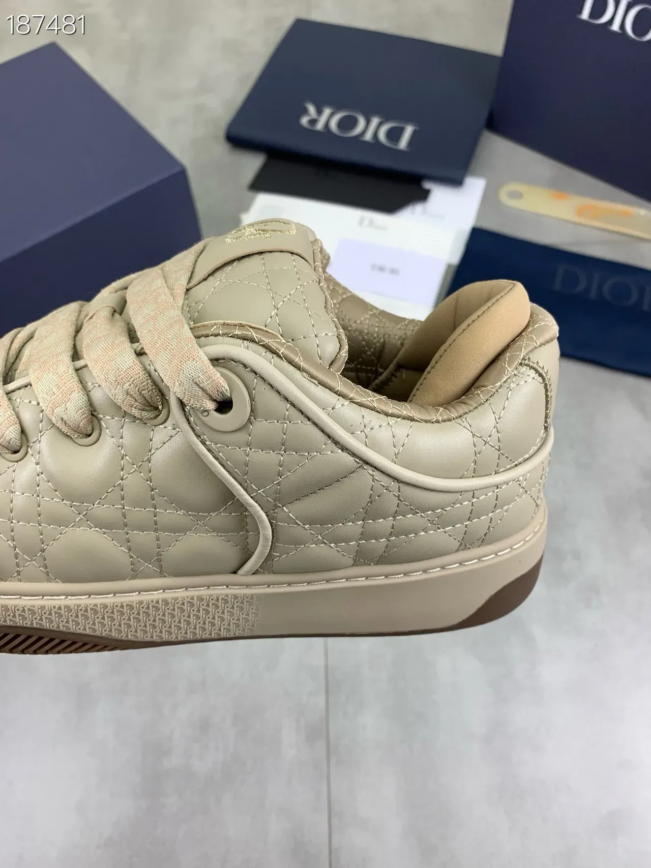 Dior B23 Beige Quilted Cannage Lifestyle Sneakers 3