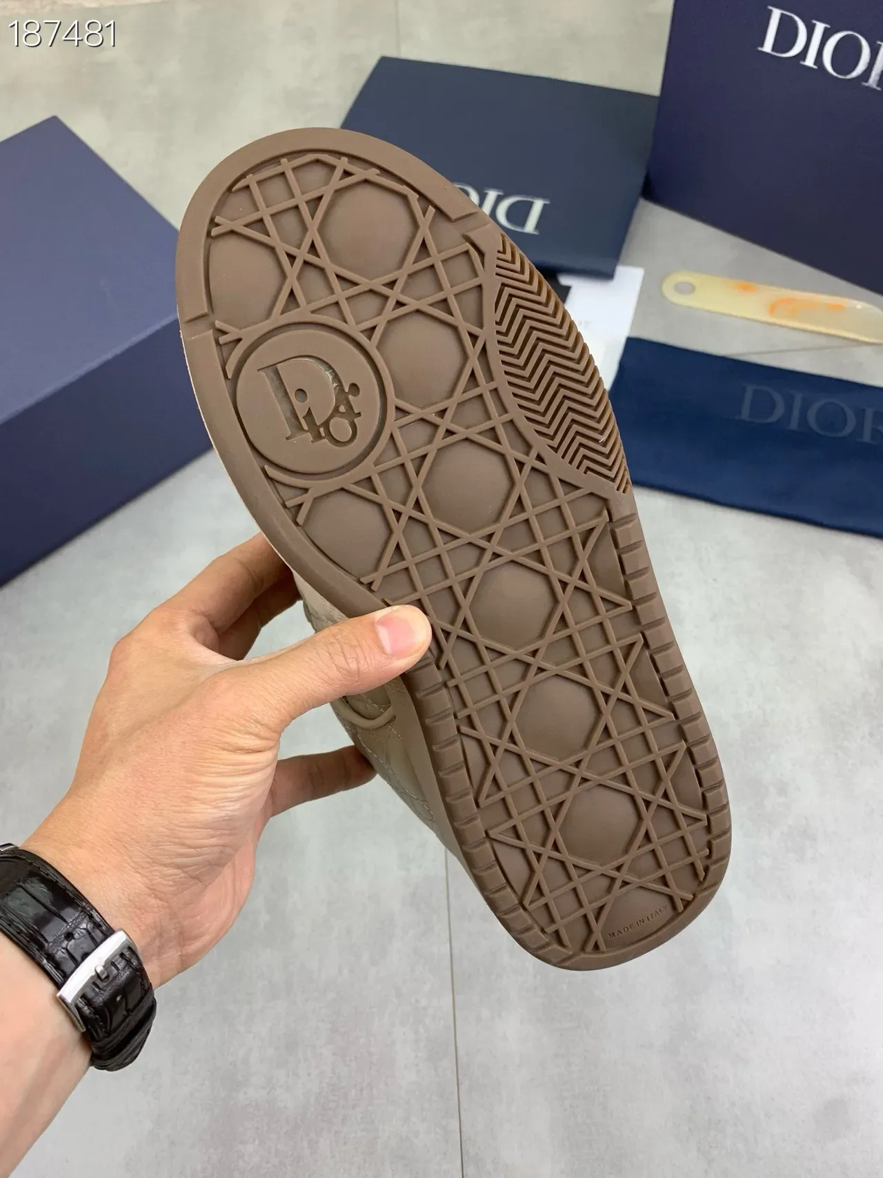 Dior B23 Beige Quilted Cannage Lifestyle Sneakers 4