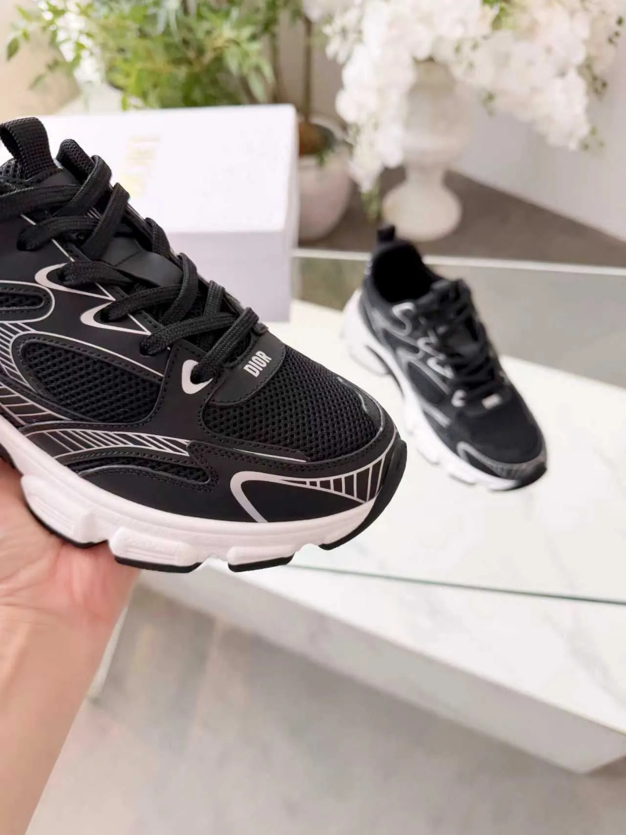 Dior B23 Black and White Chunky Sneakers 4
