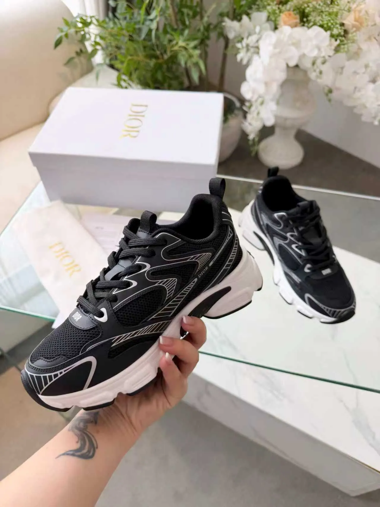 Dior B23 Black and White Chunky Sneakers 6