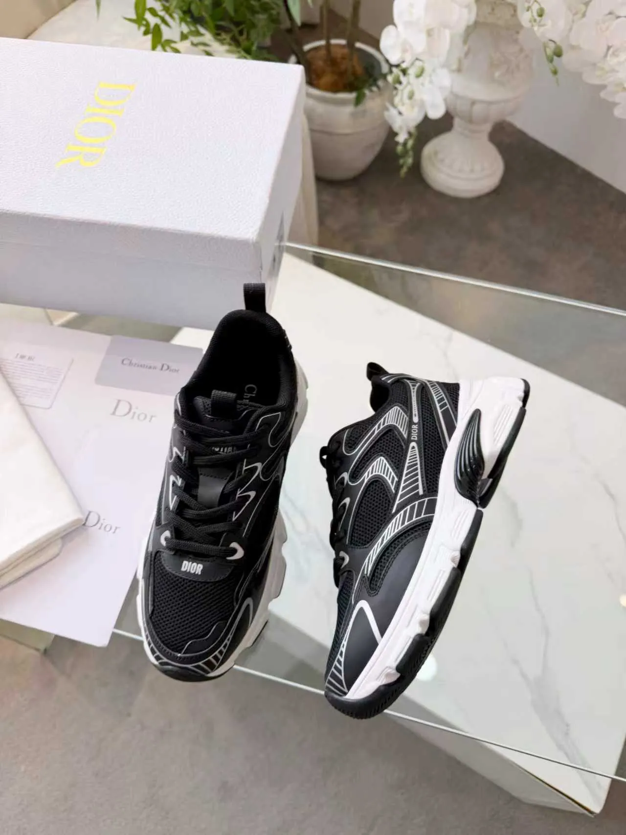 Dior B23 Black and White Chunky Sneakers 8