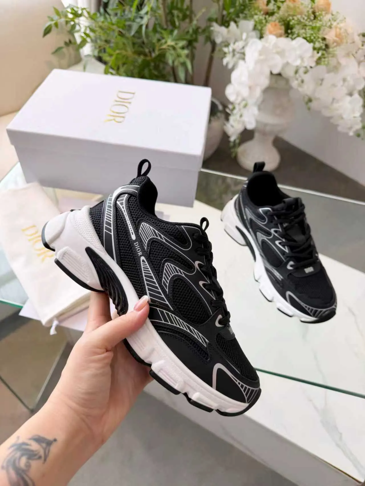 Dior B23 Black and White Chunky Sneakers 9