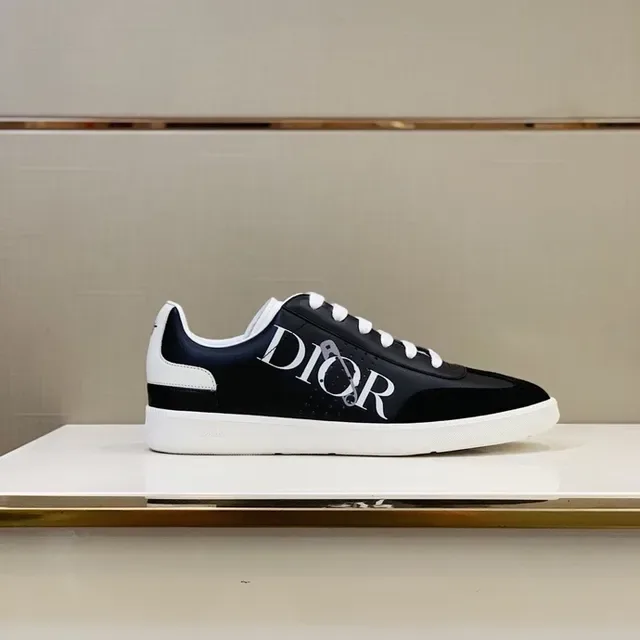 Dior B23 Black and White Logo-Print Lifestyle Sneakers 7