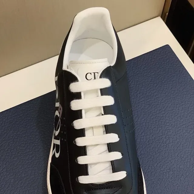 Dior B23 Black and White Logo-Print Lifestyle Sneakers 8