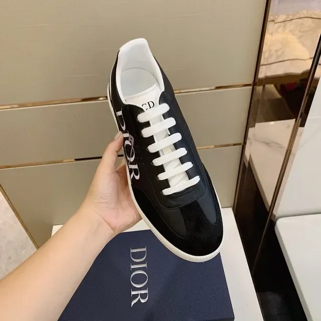 Dior B23 Black and White Logo-Print Lifestyle Sneakers 9