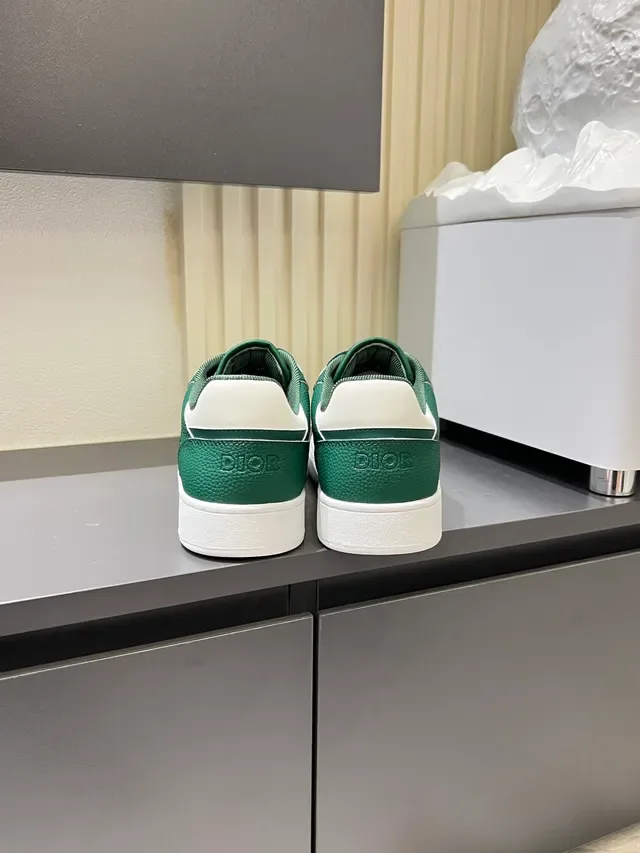 Dior B23 Green and White Panelled Lifestyle Sneakers 2