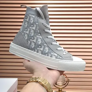 Dior B23 High Top رمادي Monogram سنيكرز نمط حياة