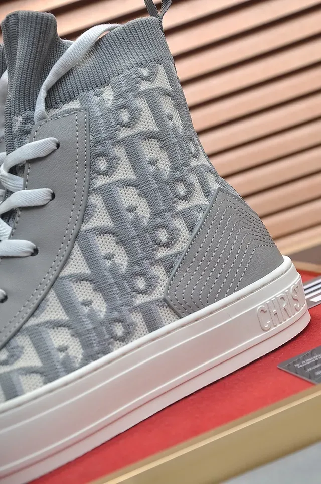 Dior B23 High Top Gray Monogram Lifestyle Sneakers 2