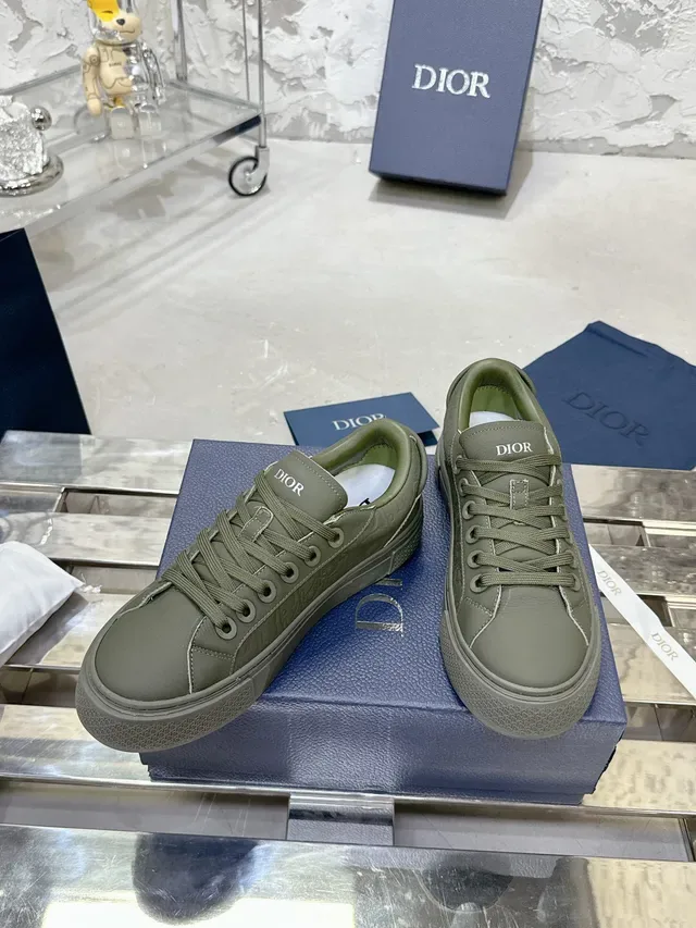 Dior B23 Chaussures Lifestyle Monogram Embossed Olive Green 3