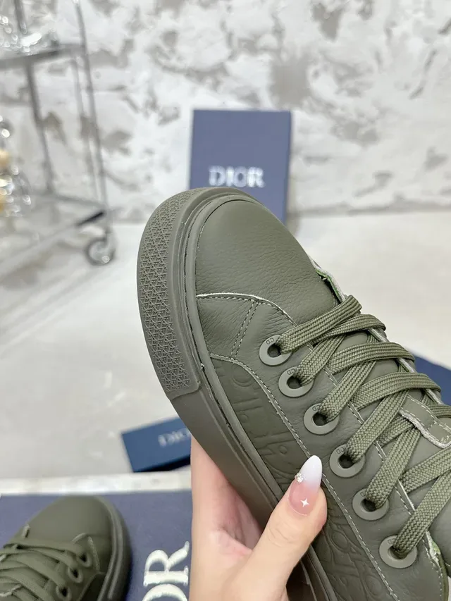Dior B23 Chaussures Lifestyle Monogram Embossed Olive Green 6
