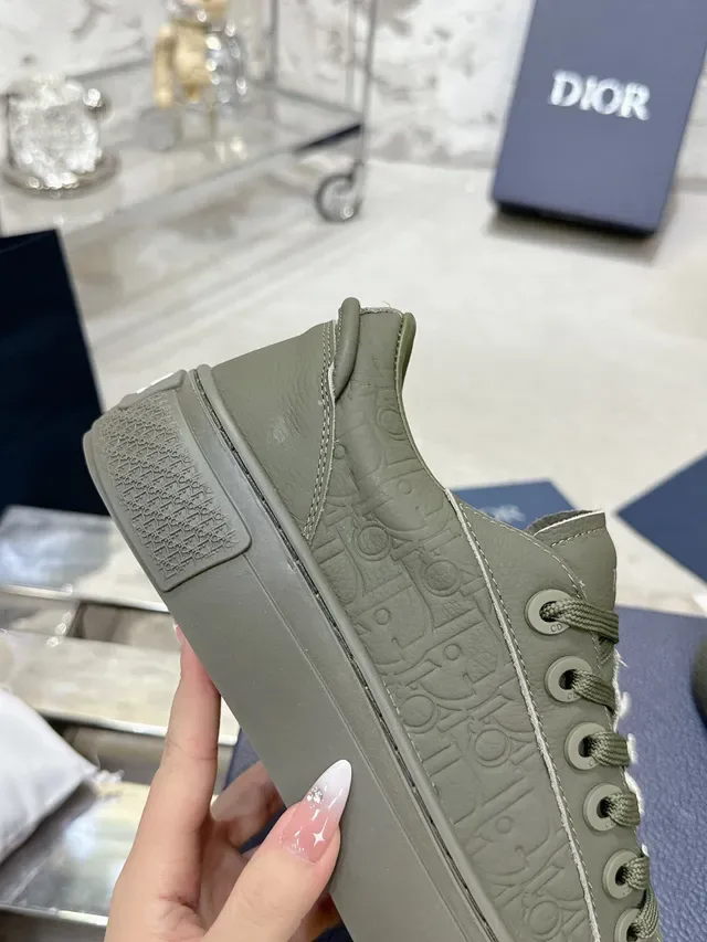 Dior B23 Chaussures Lifestyle Monogram Embossed Olive Green 7