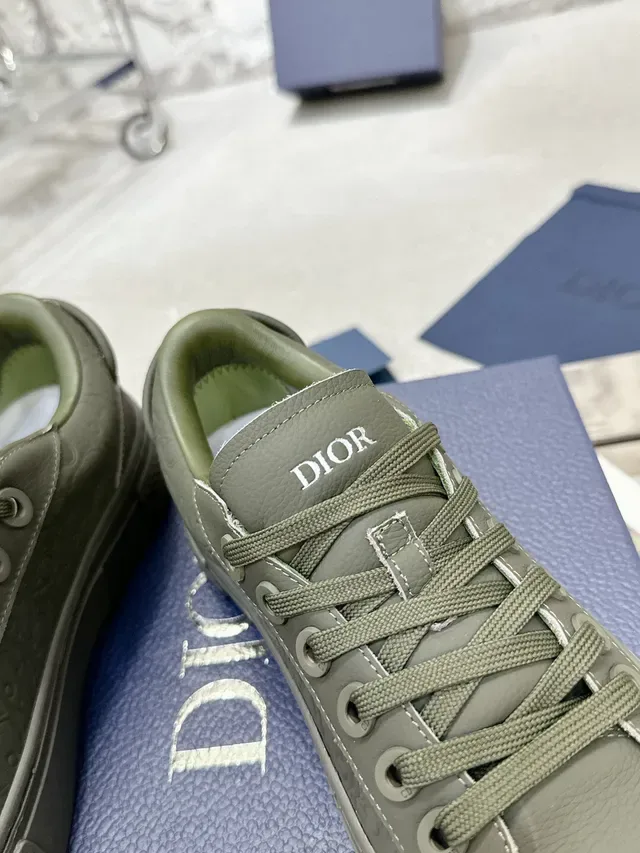 Dior B23 Chaussures Lifestyle Monogram Embossed Olive Green 8