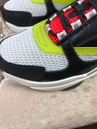 Dior B27 أسود أحمر قاعدة سميكة شبكة وطبقة تركيبية حذاء رياضي نمط حياة 6