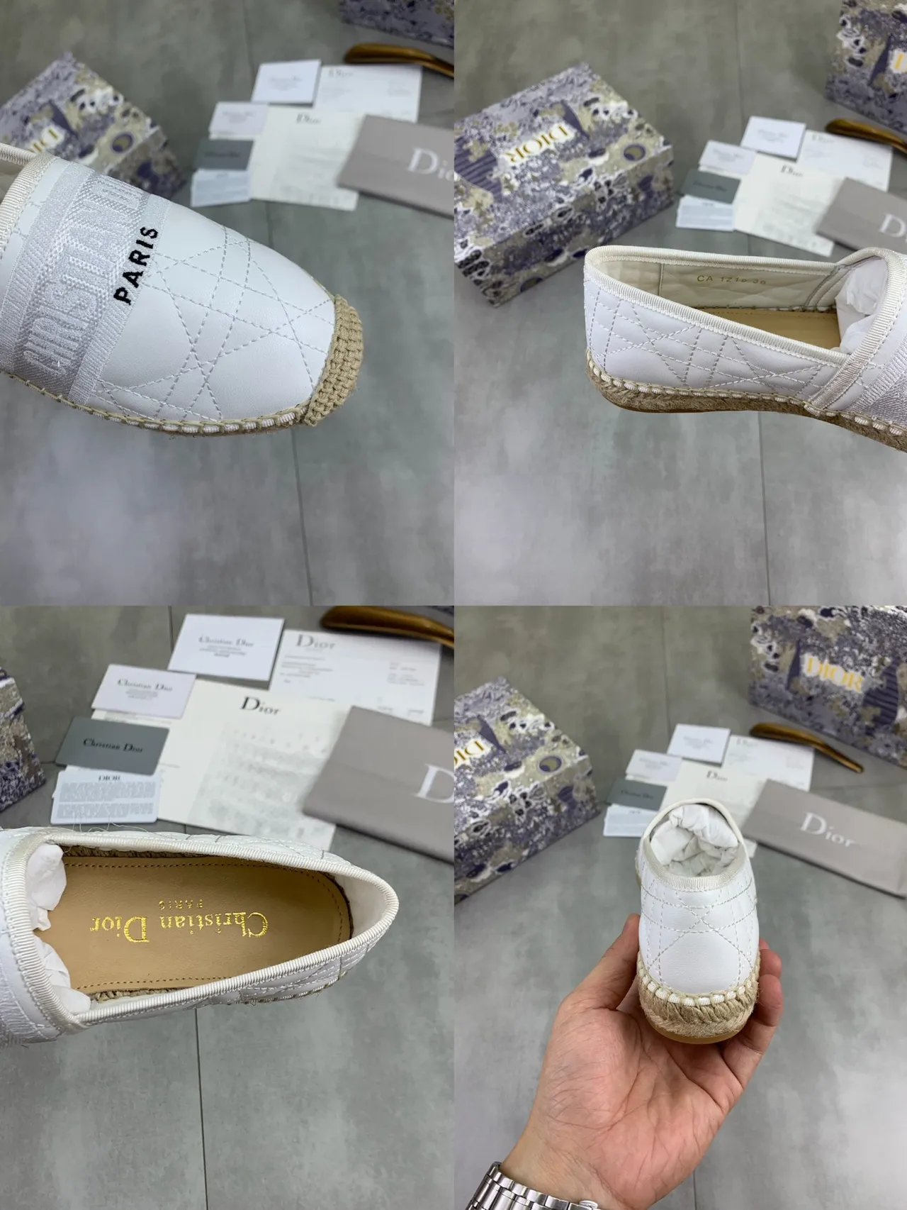Dior B27 Espadrille White Quilted Leather Boat Shoes 3