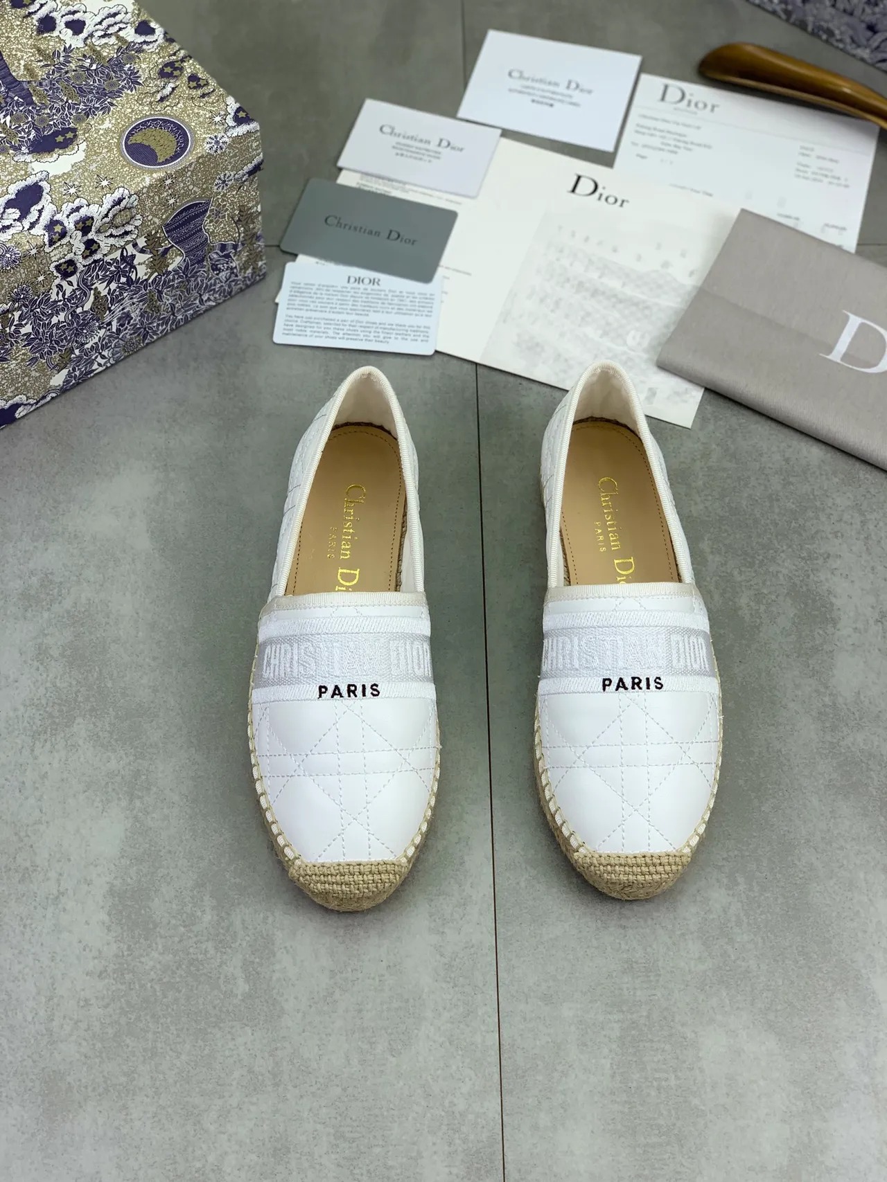 Dior B27 Espadrille White Quilted Leather Boat Shoes 2