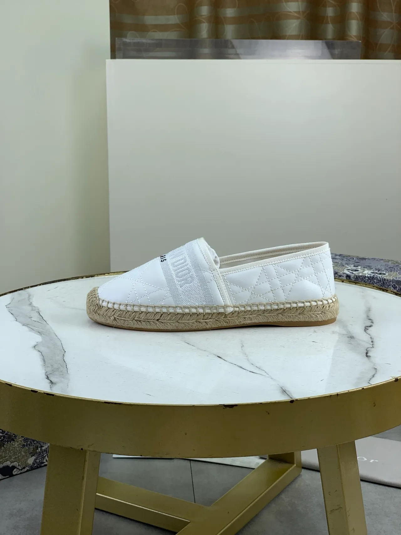 Dior B27 Espadrille White Quilted Leather Boat Shoes 5