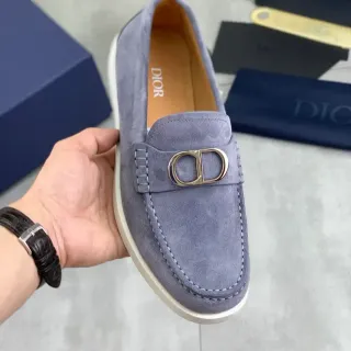 Dior B27 बैंगनी सफेद सुड लोफर CD बकल