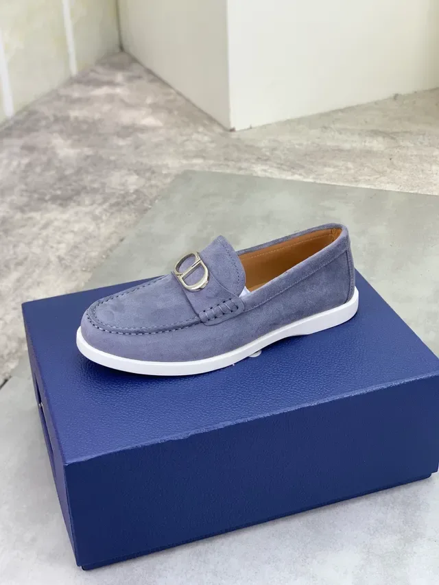 Dior B27 Purple White Suede Upper CD Buckle Hardware Loafer 4