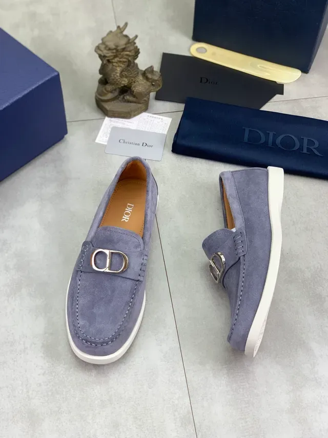 Dior B27 Purple White Suede Upper CD Buckle Hardware Loafer 5