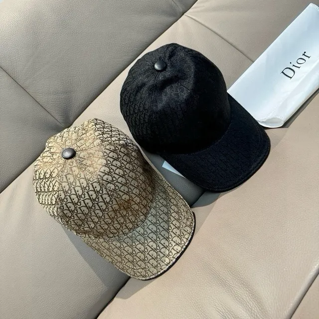 Dior Beige Brown Oblique Monogram Print Structured Six-Panel Baseball Cap 2