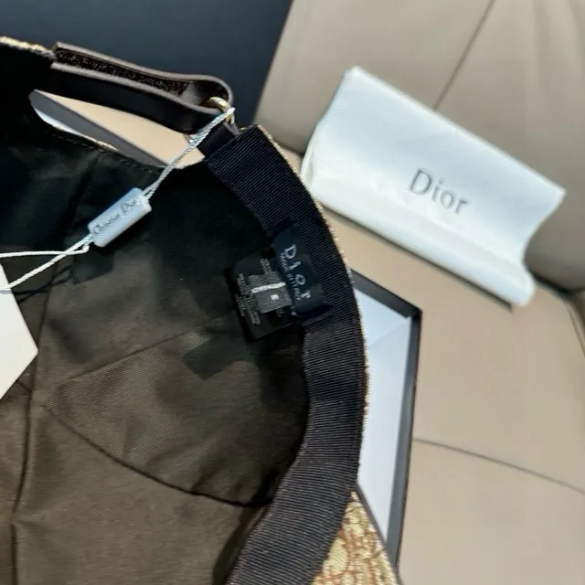 Dior Beige Brown Oblique Monogram Print Structured Six-Panel Baseball Cap 9
